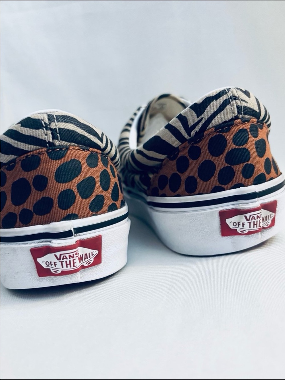 Vans Women's Black and White Animal Print Sneakers - Picture 8 of 10